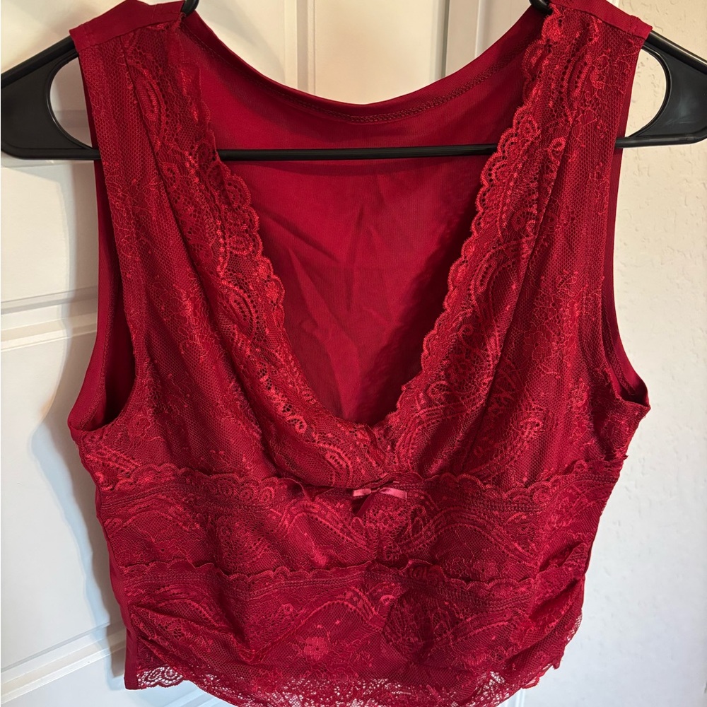 Cider Scarlet Lace Blouse